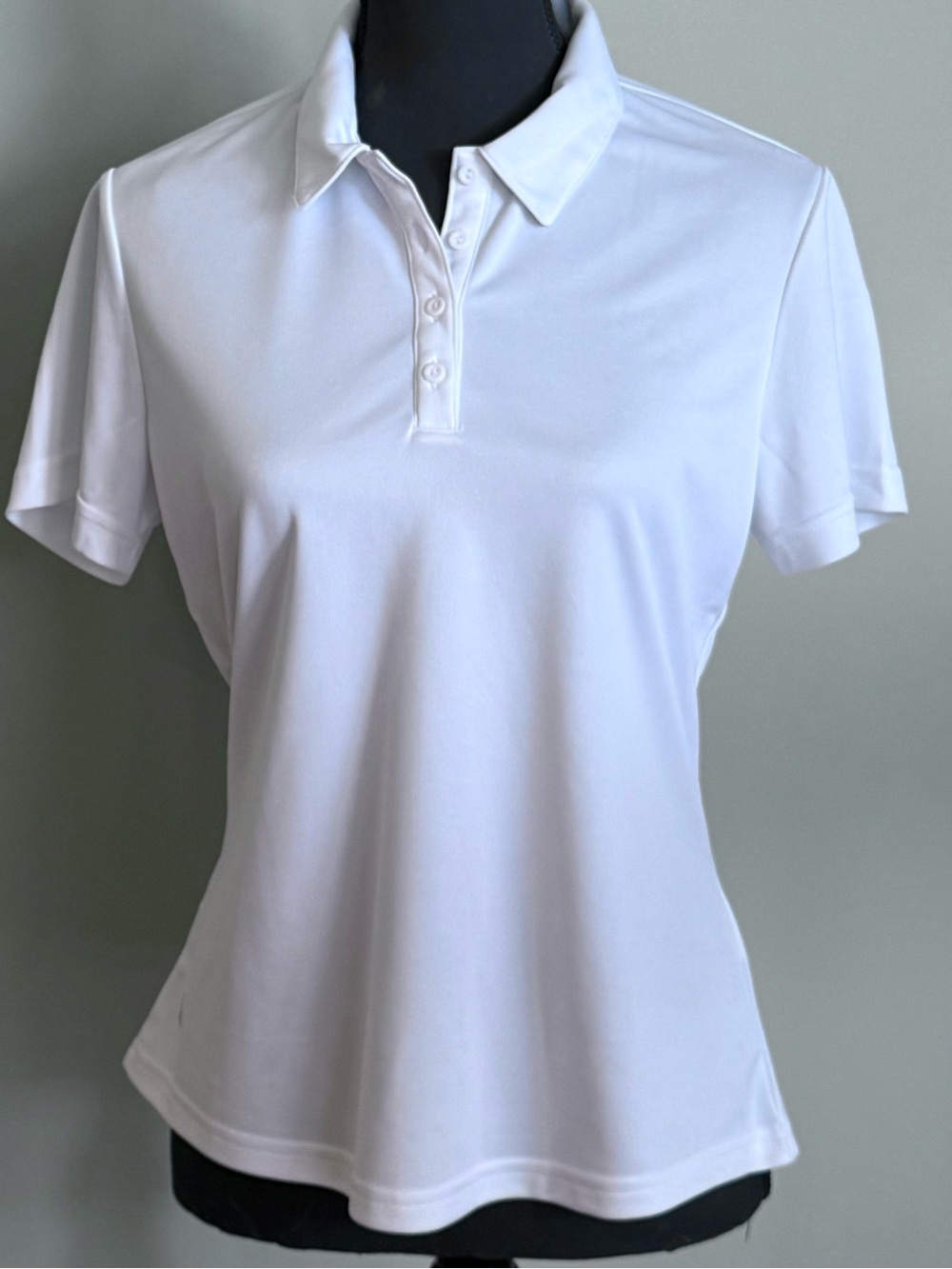 adidas Women's White Short Sleeve Polo Tee